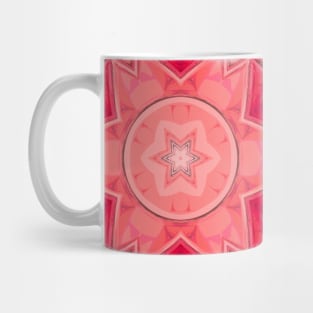 Mosaic Mandala Flower Pink and Black Mug